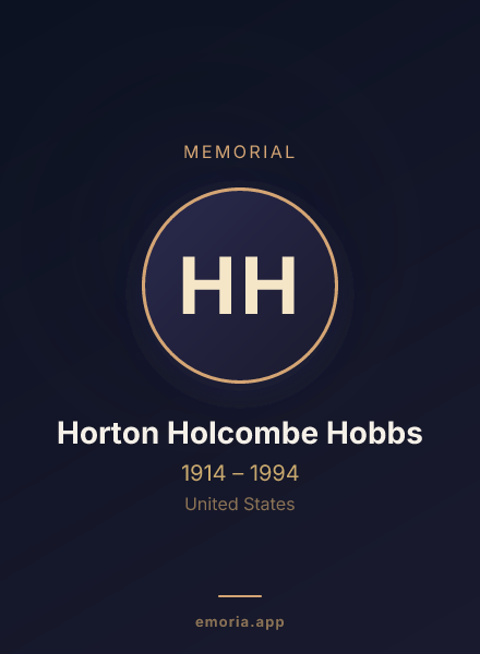 Memorial portrait of Horton Holcombe Hobbs