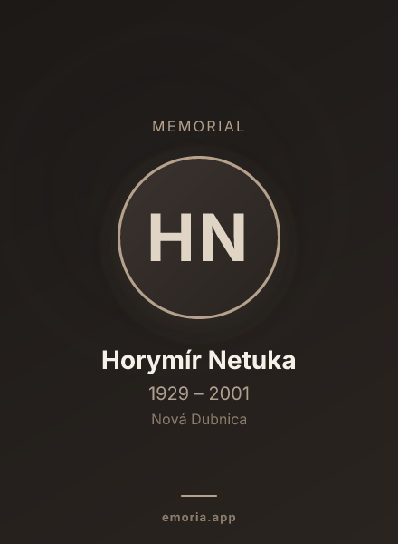 Memorial portrait of Horymír Netuka