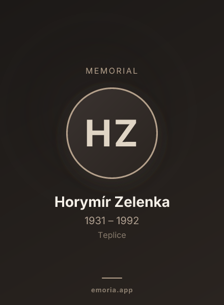 Memorial portrait of Horymír Zelenka