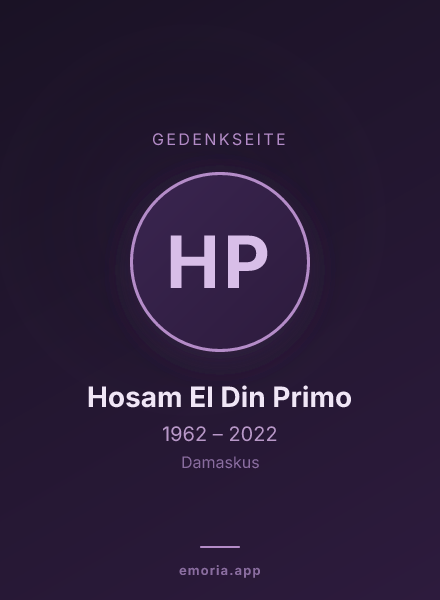 Gedenkportrait von Hosam El Din Primo