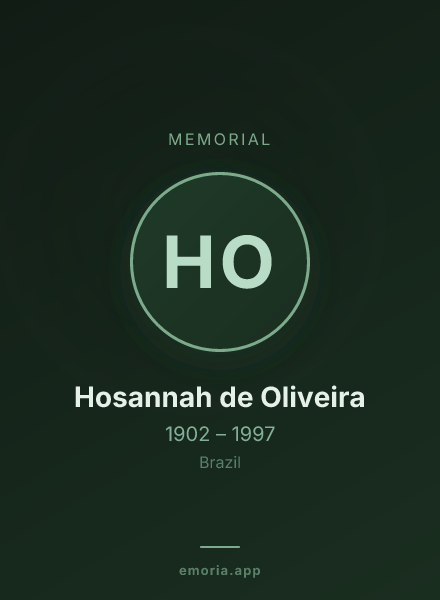Memorial portrait of Hosannah de Oliveira