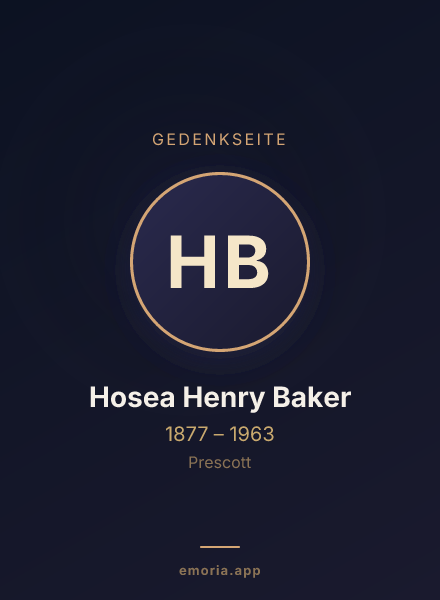 Gedenkportrait von Hosea Henry Baker