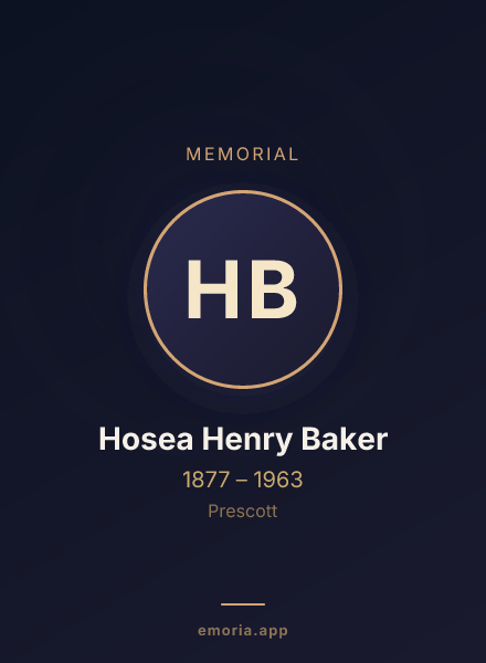 Memorial portrait of Hosea Henry Baker