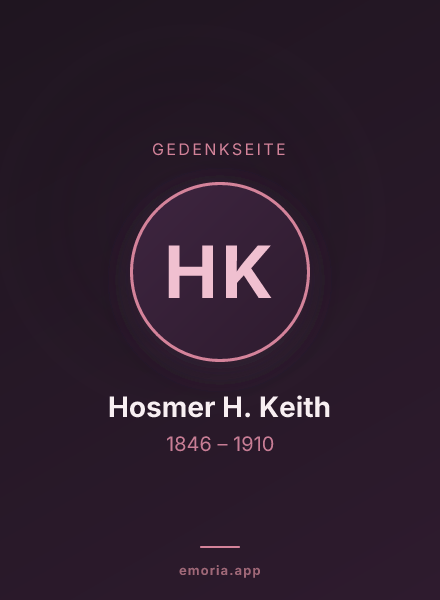 Gedenkportrait von Hosmer H. Keith