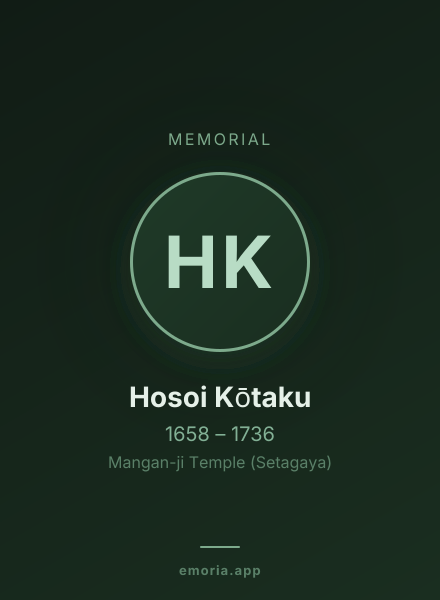 Memorial portrait of Hosoi Kōtaku