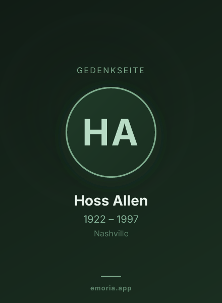 Gedenkportrait von Hoss Allen