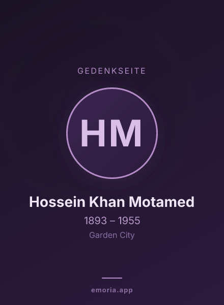Gedenkportrait von Hossein Khan Motamed