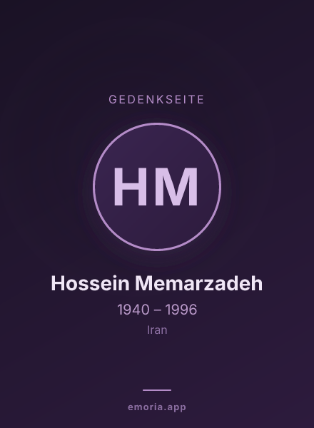 Gedenkportrait von Hossein Memarzadeh