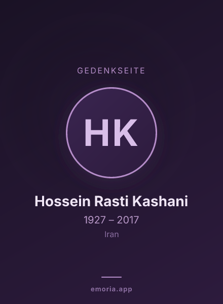Gedenkportrait von Hossein Rasti Kashani