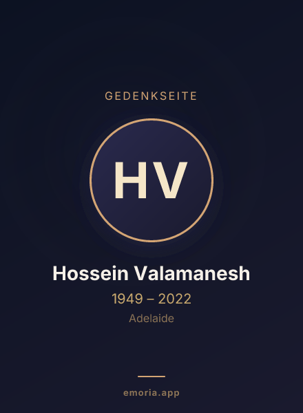 Gedenkportrait von Hossein Valamanesh
