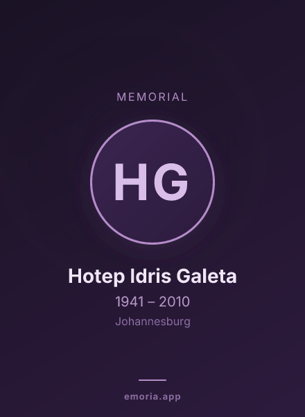 Memorial portrait of Hotep Idris Galeta