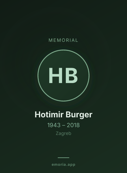 Memorial portrait of Hotimir Burger