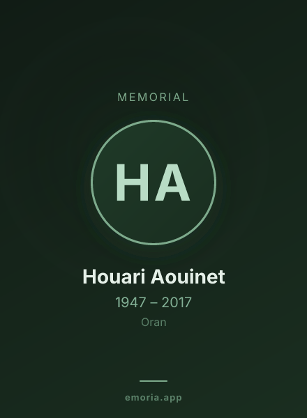 Memorial portrait of Houari Aouinet