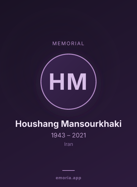 Memorial portrait of Houshang Mansourkhaki