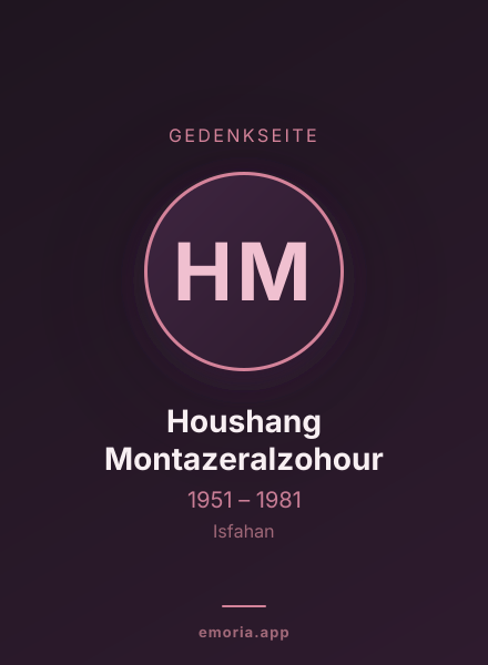 Gedenkportrait von Houshang Montazeralzohour