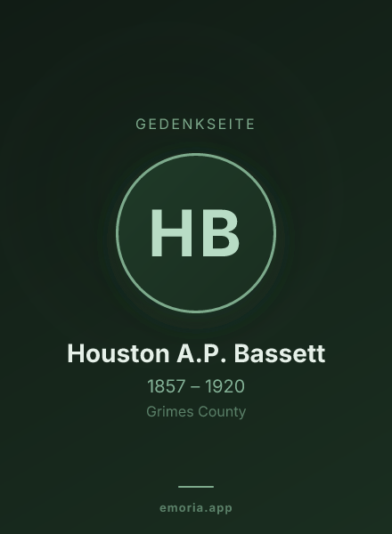 Gedenkportrait von Houston A.P. Bassett
