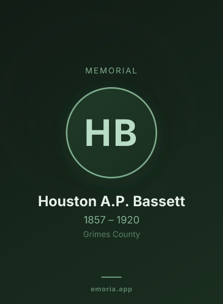 Memorial portrait of Houston A.P. Bassett