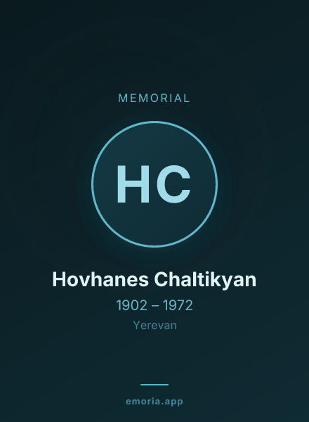 Memorial portrait of Hovhanes Chaltikyan