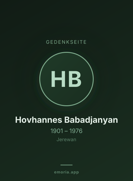 Gedenkportrait von Hovhannes Babadjanyan