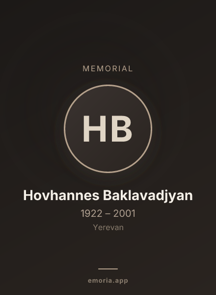 Memorial portrait of Hovhannes Baklavadjyan