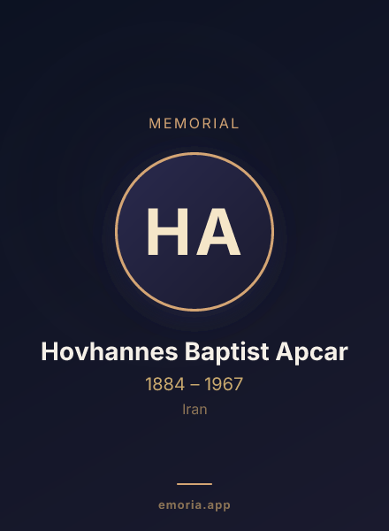 Memorial portrait of Hovhannes Baptist Apcar