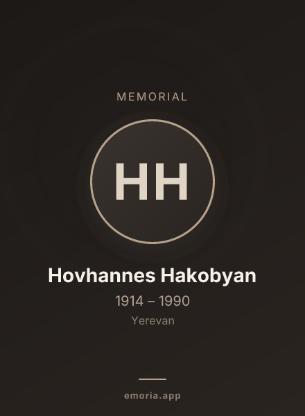Memorial portrait of Hovhannes Hakobyan