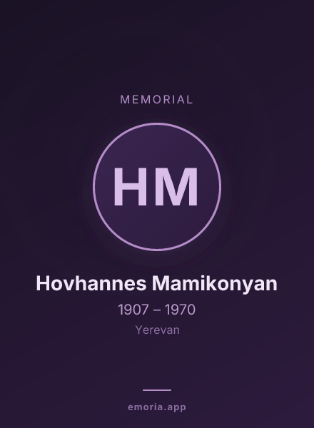 Memorial portrait of Hovhannes Mamikonyan