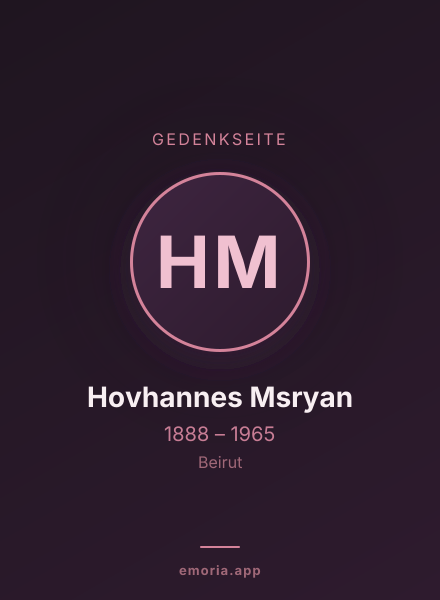 Gedenkportrait von Hovhannes Msryan
