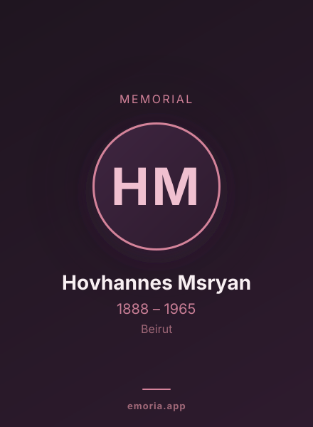 Memorial portrait of Hovhannes Msryan