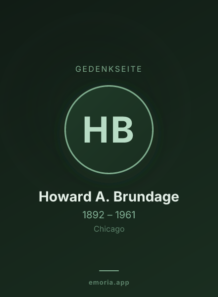 Gedenkportrait von Howard A. Brundage