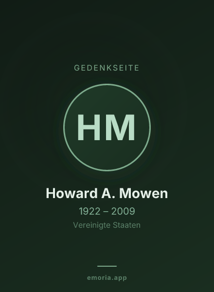 Gedenkportrait von Howard A. Mowen