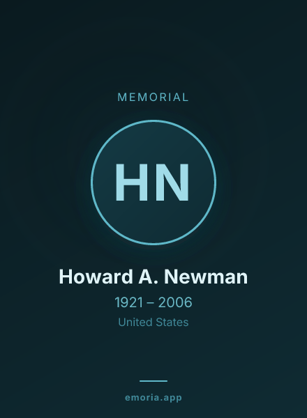 Memorial portrait of Howard A. Newman