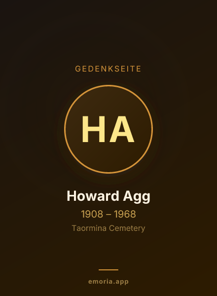 Gedenkportrait von Howard Agg