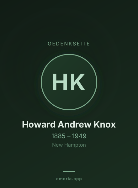 Gedenkportrait von Howard Andrew Knox
