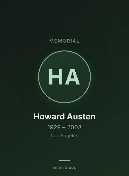 Memorial portrait of Howard Austen