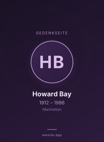 Gedenkportrait von Howard Bay