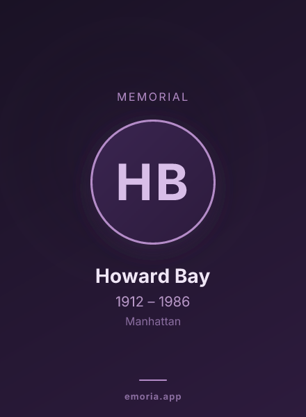 Memorial portrait of Howard Bay