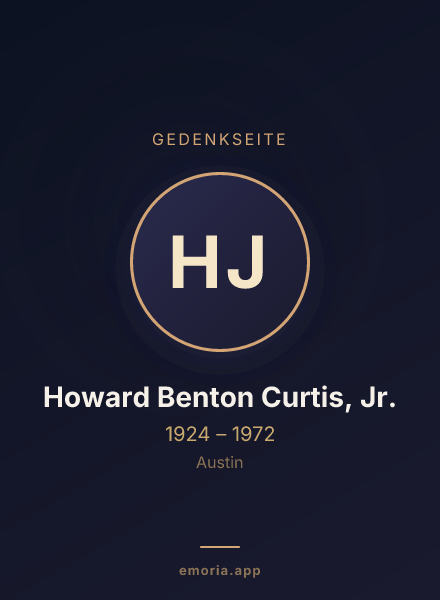 Gedenkportrait von Howard Benton Curtis, Jr.