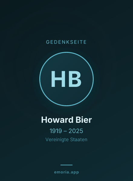Gedenkportrait von Howard Bier