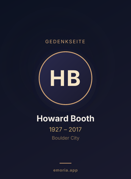 Gedenkportrait von Howard Booth