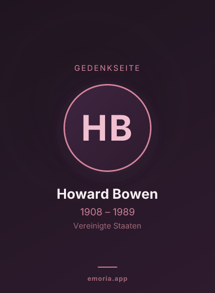 Gedenkportrait von Howard Bowen