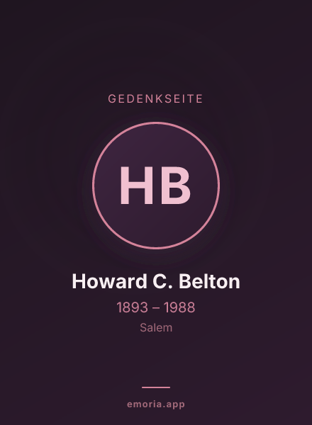 Gedenkportrait von Howard C. Belton