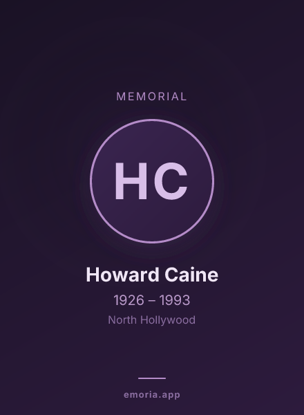 Memorial portrait of Howard Caine