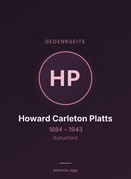 Gedenkportrait von Howard Carleton Platts