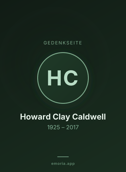 Gedenkportrait von Howard Clay Caldwell