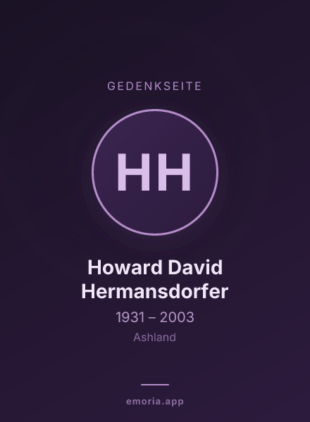 Gedenkportrait von Howard David Hermansdorfer