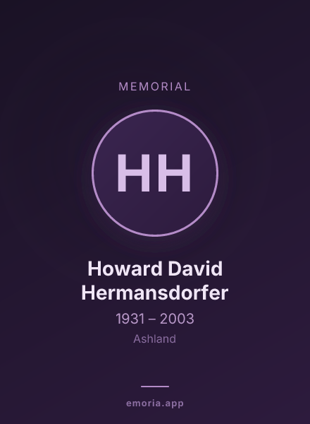 Memorial portrait of Howard David Hermansdorfer