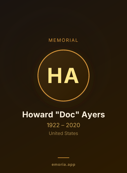 Memorial portrait of Howard "Doc" Ayers