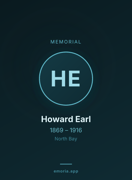 Memorial portrait of Howard Earl