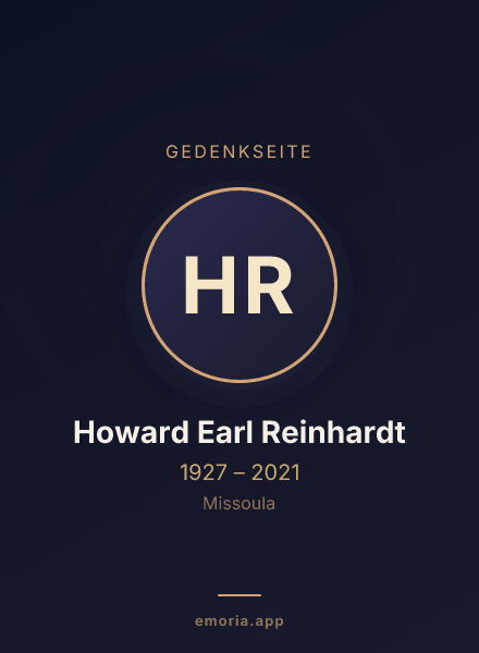 Gedenkportrait von Howard Earl Reinhardt